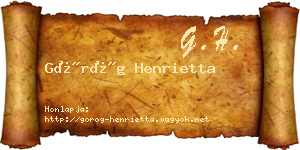 Görög Henrietta névjegykártya
