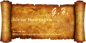 Görög Henrietta névjegykártya