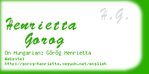 henrietta gorog business card